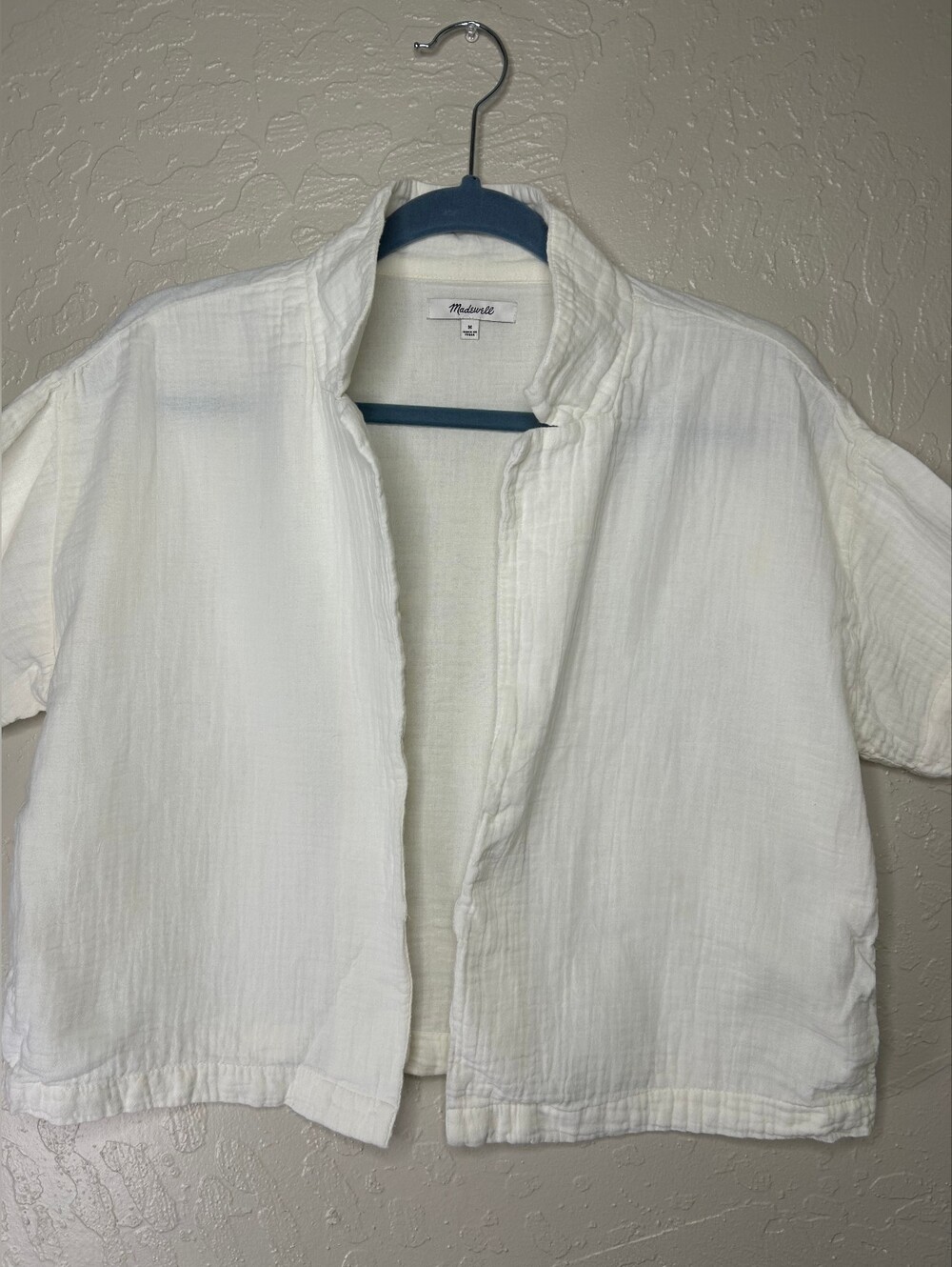 Madewell white gauze cotton short-sleeve top Size M
